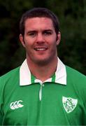 31 October 2000; Tony McWhirter during a Ireland 'A' squad portraits at Ravenhill Park in Belfast. Photo by Brendan Moran/Sportsfile