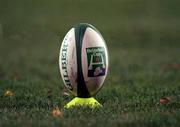 27 October 2000; A view of a match ball during the Heineken Cup Pool 1 match between Leinster and Northampton Saints at Donnybrook Stadium in Dublin. Photo by Brendan Moran/Sportsfile
