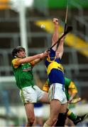 30 October 2000; Brian Duff of Toomevara in action against Anthony Carmody of Patrickswell during the AIB Munster Senior Club Hurling Championship Quarter-Final match between Toomevara and Patrickswell at Semple Stadium in Thurles, Tipperary. Photo by Ray McManus/Sportsfile