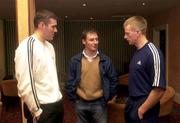 4 November 2000; Dublin footballers, from left, Ciaran Whelan, Jim Gavin and Declan Darcy prior to the GPA Annual General Meeting at The Gleneagle Hotel in Killarney, Kerry. Photo by Damien Eagers/Sportsfile