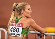 26 August 2015; Kelly Proper of Ireland following the heats of the Women's 200m event. IAAF World Athletics Championships Beijing 2015 - Day 5, National Stadium, Beijing, China. Picture credit: Stephen McCarthy / SPORTSFILE