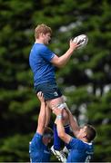 26 August 2015; Jack Regan, Leinster, takes the ball in the lineout against Worcester. U19 Friendly, Leinster v Worcester, Templeville Road, Dublin. Picture credit: Matt Browne / SPORTSFILE