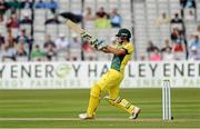 27 August 2015; David Warner, Australia hitting a six against the bowling on John Mooney, Ireland. Hanley Energy Challenge, Ireland v Australia, Stormont, Belfast, Co. Antrim. Picture credit: Oliver McVeigh / SPORTSFILE