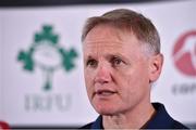 27 August 2015; Ireland head coach Joe Schmidt during a press conference. Ireland Rugby Press Conference, Carton House, Maynooth, Co. Kildare. Picture credit: Matt Browne / SPORTSFILE