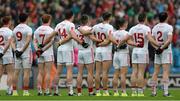 23 August 2015; The Tyrone team stand for the National Anthem. GAA Football All-Ireland Senior Championship, Semi-Final, Kerry v Tyrone. Croke Park, Dublin. Picture credit: Oliver McVeigh / SPORTSFILE