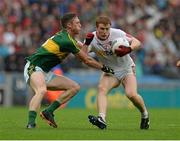 23 August 2015; Peter Harte, Tyrone, in action against Jonathan Lyne, Kerry. GAA Football All-Ireland Senior Championship, Semi-Final, Kerry v Tyrone. Croke Park, Dublin. Picture credit: Oliver McVeigh / SPORTSFILE
