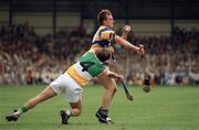 3 September 1995; Fergus Tuohy, Clare, in action against Martin Hanamy, Offaly. All-Ireland Hurling Final, Clare v Offaly, Croke Park, Dublin. Picture credit; SPORTSFILE