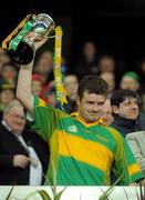 14 February 2009; Skellig Rangers captain Stephen O'Sullivan lifts the cup after victory over John Mitchels. AIB All-Ireland Junior Club Football Championship Final, John Mitchels, Lancashire, v Skellig Rangers, Kerry. Croke Park, Dublin. Picture credit: Stephen McCarthy / SPORTSFILE
