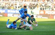 15 February 2009; David Wallace, Ireland, scores his side's third try against Italy. RBS Six Nations Championship, Italy v Ireland, Stadio Flaminio, Rome, Italy. Picture credit: Brendan Moran / SPORTSFILE