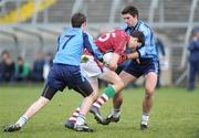 18 February 2009; Conor Healy, NUI Galway, in action against Declan Bateson and James Colgan, UUJ. Ulster Bank Sigerson Cup Quarter-Final, UUJ, Belfast v NUI Galway. Breffni Park, Cavan. Picture credit: Oliver McVeigh / SPORTSFILE