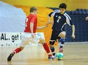 19 February 2009; Dauren Nurgozhin, Kazakhstan, in action against Ben Mortlock, England. UEFA Futsal Championship 2010 Qualifying Tournament, England v Kazakhstan, National Basketball Arena, Tallaght, Co. Dublin. Picture credit: Pat Murphy / SPORTSFILE