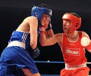 20 February 2009; Declan Geraghty, Dublin Docklands, left, in action against Conor Ahern, Baldoyle, during their 51KG bout. National Senior Boxing Championships Finals, National Stadium, Dublin. Picture credit: Ray Lohan / SPORTSFILE