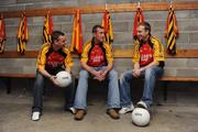 16 February 2009; Pictured at the AIB GAA Football Club Championship Press Conference are Dromcollogher Broadford players Tommy Stack, Tom McLoughlin and Michael Reedy. Dromcollogher Broadford will take on Crossmaglen Rangers in the AIB GAA Football Senior Club Championship Semi-Finals on Saturday the 21st of February in Longford. Dromcollogher Broadford Clubhouse, Limerick. Picture credit: Pat Murphy / SPORTSFILE