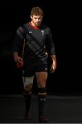 28 August 2015; Wales' Leigh Halfpenny makes his way out for kicking practice. Wales Rugby Squad Captain's Run, Aviva Stadium, Lansdowne Road, Dublin. Photo by Sportsfile