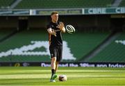 28 August 2015; Wales' Rhys Priestland in action during kicking practice. Wales Rugby Squad Captain's Run, Aviva Stadium, Lansdowne Road, Dublin. Photo by Sportsfile