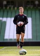 28 August 2015; Wales' Hallam Amos in action during kicking practice. Wales Rugby Squad Captain's Run, Aviva Stadium, Lansdowne Road, Dublin. Photo by Sportsfile
