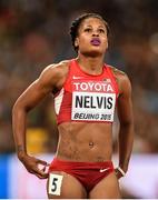 27 August 2015; Sharika Nelvis of USA following her semi-final of the Women's 100m Hurdles event. IAAF World Athletics Championships Beijing 2015 - Day 6, National Stadium, Beijing, China. Picture credit: Stephen McCarthy / SPORTSFILE
