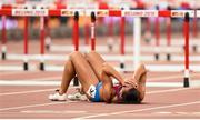 28 August 2015; Andrea Ivancevic of Croatia after falling during her semi-final of the Women's 100m Hurdles event. IAAF World Athletics Championships Beijing 2015 - Day 7, National Stadium, Beijing, China. Picture credit: Stephen McCarthy / SPORTSFILE