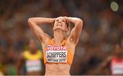 28 August 2015; Dafne Schippers of the Netherlands after winning the final of the Women's 200m event. IAAF World Athletics Championships Beijing 2015 - Day 7, National Stadium, Beijing, China. Picture credit: Stephen McCarthy / SPORTSFILE