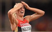 28 August 2015; Cindy Roleder of Germany reacts after finishing second in the final of the Women's 100m Hurdle event. IAAF World Athletics Championships Beijing 2015 - Day 7, National Stadium, Beijing, China. Picture credit: Stephen McCarthy / SPORTSFILE