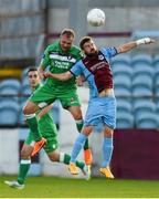 28 August 2015; Tiernan Mulvenna, Drogheda United, in action against Robbie Williams, Limerick FC. SSE Airtricity League Premier Division, Drogheda United v Limerick FC, United Park, Drogheda, Co. Louth. Photo by Sportsfile