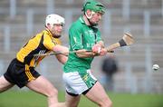 21 February 2009; Joe Bergin, Leinster, in action against Neil McGarry, Ulster. M Donnelly Interprovincial Hurling Championship Semi-Final, Ulster v Leinster, Casement Park, Belfast, Co. Antrim. Picture credit: Oliver McVeigh / SPORTSFILE