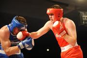 20 February 2009; Con Sheehan, Clonmel, red, in action against Alan Reynolds, St. Joseph's Sligo, 91kg, National Elite Boxing Championships Finals, National Stadium, Dublin. Picture credit: Ray Lohan / SPORTSFILE