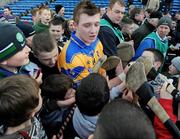 22 February 2009; Joe Canning, Portumna, is surrounded by young hurling fans wanting their hurls signed by the star. AIB All-Ireland Senior Club Hurling Championship Semi-Final, Ballyhale Shamrocks v Portumna, Semple Stadium, Thurles, Co. Tipperary. Picture credit: Ray Ryan / SPORTSFILE