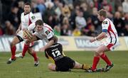 22 February 2009; Darren Cave, Ulster Rugby, in action against Ashley Smith, Newport Gwent Dragons. Magners League, Newport Gwent Dragons v Ulster Rugby, Rodney Parade, South Wales. Picture credit: Steve Pope / SPORTSFILE