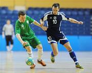 22 February 2009; Gary McCabe, Republic of Ireland, in action against Andrey Khloponin, Kazakhstan. UEFA Futsal Championship 2010 Qualifying Tournament, Republic of Ireland v Kazakhstan. National Basketball Arena, Tallaght. Picture credit: Stephen McCarthy / SPORTSFILE