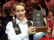 22 February 2009; Ali Carter with the trophy after the game. Ali Carter v Joe Swail, Welsh Open Snooker Final, The Newport Centre, Newport, Wales. Picture credit: Steve Pope / SPORTSFILE