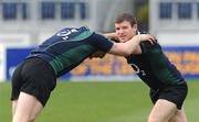 23 February 2009; Centre Gordon D'Arcy, right, with team-mate Jamie Heaslip during Ireland rugby squad training ahead of their RBS Six Nations match against England next weekend. Ireland Rugby Squad Training, RDS, Dublin. Picture credit: Brendan Moran / SPORTSFILE