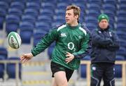 24 February 2009; Wing Tommy Bowe, watched by head coach Declan Kidney, in action during Ireland rugby squad training ahead of their RBS Six Nations game against England on Saturday. RDS, Dublin. Picture credit: Brendan Moran / SPORTSFILE