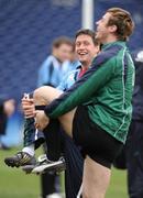 24 February 2009; Out-half Ronan O'Gara, left, with wing Tommy Bowe during Ireland rugby squad training ahead of their RBS Six Nations game against England on Saturday. RDS, Dublin. Picture credit: Brendan Moran / SPORTSFILE
