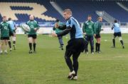 24 February 2009; Flanker Jamie Heaslip throws a pass during Ireland rugby squad training ahead of their RBS Six Nations game against England on Saturday. RDS, Dublin. Picture credit: Brendan Moran / SPORTSFILE