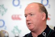 24 February 2009; Head coach Declan Kidney speaking during an Ireland rugby press conference ahead of their RBS Six Nations match against England on Saturday. Fitzpatrick's Castle Hotel, Killiney, Co. Dublin. Picture credit: Brendan Moran / SPORTSFILE