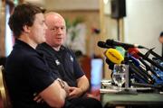 24 February 2009; Head coach Declan Kidney, right, alongside captain Brian O'Driscoll during an Ireland rugby press conference ahead of their RBS Six Nations match against England on Saturday. Fitzpatrick's Castle Hotel, Killiney, Co. Dublin. Picture credit: Brendan Moran / SPORTSFILE