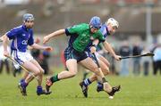 25 February 2009; James McEnery, Limerick IT, in action against PJ Rowe, left, and Fintan O'Leary, Waterford IT. Ulster Bank Fitzgibbon Cup Quarter-Final, Limerick IT v Waterford IT, Limerick IT, Limerick. Picture credit: Pat Murphy / SPORTSFILE *** Local Caption ***