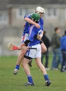 25 February 2009; Enda Barrett and Conor Cooney, top, Waterford IT, celebrate at the final whistle. Ulster Bank Fitzgibbon Cup Quarter-Final, Limerick IT v Waterford IT, Limerick IT, Limerick. Picture credit: Pat Murphy / SPORTSFILE *** Local Caption ***