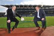 25 February 2009; Attending the launch of the Cadbury GAA Football U21 Championship were GAA President Nickey Brennan, left, and former Dublin manager Paul Caffrey, new Cadbury Hero of the Future judge. Croke Park, Dublin. Picture credit: David Maher / SPORTSFILE