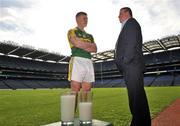 25 February 2009; Attending the launch of the Cadbury GAA Football U21 Championship were former Dublin manager Paul Caffrey, new Cadbury Hero of the Future judge with Tommy Walsh, Kerry. Croke Park, Dublin. Picture credit: David Maher / SPORTSFILE  *** Local Caption ***