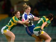 29 August 2015; Sinéad Ryan, Waterford, in action against Miréad Stenson, left, and Sarah McLoughlin, Leitrim. TG4 Ladies Football All-Ireland Intermediate Championship, Semi-Final, Leitrim v Waterford, Gaelic Grounds, Limerick. Picture credit: Piaras Ó Mídheach / SPORTSFILE