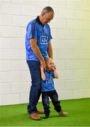 29 August 2015; Dublin great John O'Leary with his son Tom, aged four, in attendance at today's Bord Gáis Energy Legends Tour at Croke Park, where he relived some of most memorable moments from his playing career. All Bord Gáis Energy Legends Tours include a trip to the GAA Museum, which is home to many exclusive exhibits, including the official GAA Hall of Fame. For booking and ticket information about the GAA legends for this summer visit www.crokepark.ie/gaa-museum. Croke Park, Dublin. Photo by Sportsfile