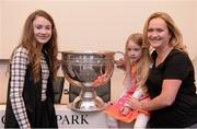 29 August 2015; Pictured at the Bord Gáis Energy Legends Tour at Croke Park, hosted by Dublin great John O'Leary, are Leah Thornton, left, Kate Thornton, and Shirley Brady, right, from Ballina, Co. Mayo . All Bord Gáis Energy Legends Tours include a trip to the GAA Museum, which is home to many exclusive exhibits, including the official GAA Hall of Fame. For booking and ticket information about the GAA legends for this summer visit www.crokepark.ie/gaa-museum. Croke Park, Dublin. Photo by Sportsfile