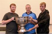 29 August 2015; Pictured at the Bord Gáis Energy Legends Tour at Croke Park, hosted by Dublin great John O'Leary, are Ronan, left, and Darragh McLoughlin, from Clonsilla, Co. Dublin. All Bord Gáis Energy Legends Tours include a trip to the GAA Museum, which is home to many exclusive exhibits, including the official GAA Hall of Fame. For booking and ticket information about the GAA legends for this summer visit www.crokepark.ie/gaa-museum. Croke Park, Dublin. Photo by Sportsfile
