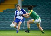 29 August 2015; Aileen Wall, Waterford, in action against Claire Beirne, v Leitrim. TG4 Ladies Football All-Ireland Intermediate Championship, Semi-Final, Leitrim v Waterford, Gaelic Grounds, Limerick. Picture credit: Piaras Ó Mídheach / SPORTSFILE