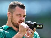 29 August 2015; Cian Healy, Ireland, records the team warm-up. Rugby World Cup Warm-Up Match, Ireland v Wales, Aviva Stadium, Lansdowne Road, Dublin. Picture credit: Ramsey Cardy / SPORTSFILE