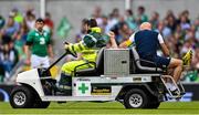 29 August 2015; Ireland's Keith Earls, hidden, makes a thumbs up motion to the crowd as he leaves the pitch due to injury. Rugby World Cup Warm-Up Match, Ireland v Wales, Aviva Stadium, Lansdowne Road, Dublin. Picture credit: Ramsey Cardy / SPORTSFILE