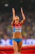 29 August 2015; Blanka Vlasic of Croatia celebrates a sucessful jump during the final of the Women's High Jump event. IAAF World Athletics Championships Beijing 2015 - Day 8, National Stadium, Beijing, China. Picture credit: Stephen McCarthy / SPORTSFILE