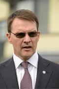 30 August 2015; Trainer Aidan O'Brien after he sent out Kind Of Magic to win the Flame Of Tara European Breeders Fund Stakes. Curragh Racecourse, Curragh, Co. Kildare. Picture credit: Cody Glenn / SPORTSFILE